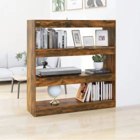 Estantería/divisor de espacios roble ahumado 100x30x103 cm de , Librerías y estanterías - Ref: Foro24-813632, Precio: 87,92 €...