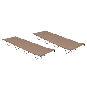 Camas de camping 2 uds tela Oxford y acero taupé 180x60x19 cm de , Catres - Ref: Foro24-312487, Precio: 61,94 €, Descuento: %