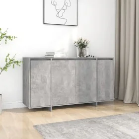 Aparador de madera contrachapada gris hormigón 135x41x75 cm de , Aparadores - Ref: Foro24-809597, Precio: 157,68 €, Descuento: %