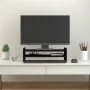 Soporte para monitor madera maciza de pino negro 50x27x15 cm de , Bases y elevadores para ordenadores - Ref: Foro24-814023, P...