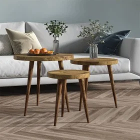 Juego de mesitas auxiliares 3 piezas MDF y hierro marrón oscuro by , Side tables - Ref: Foro24-286094, Price: 95,26 €, Discou...
