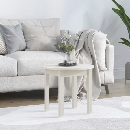 Mesa de centro de madera maciza de pino blanco Ø 45x40 cm de , Mesas de centro - Ref: Foro24-822333, Precio: 38,41 €, Descuen...
