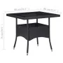 Mesa de comedor para jardín ratán sintético y vidrio negro de vidaXL, Mesas de jardín - Ref: Foro24-46177, Precio: 134,85 €, ...