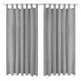 Cortinas de micro-raso con bucles 2 unidades 140x245 cm gris de , Cortinas y visillos - Ref: Foro24-132215, Precio: 32,04 €, ...