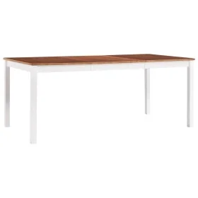 Mesa de comedor de madera de pino blanco y marrón 180x90x73 cm de , Mesas de cocina y de comedor - Ref: Foro24-283408, Precio...