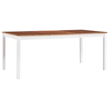 Mesa de comedor de madera de pino blanco y marrón 180x90x73 cm by , Kitchen and dining tables - Ref: Foro24-283408, Price: 27...