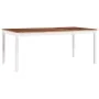 Mesa de comedor de madera de pino blanco y marrón 180x90x73 cm by , Kitchen and dining tables - Ref: Foro24-283408, Price: 27...