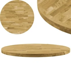 Superficie de mesa redonda madera maciza de roble 44 mm 800 mm by , Table tops - Ref: Foro24-245996, Price: 225,30 €, Discoun...