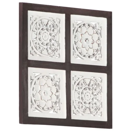 Panel de pared tallado a mano MDF marrón y blanco 40x40x1,5 cm by , Wall covering - Ref: Foro24-321653, Price: 23,93 €, Disco...