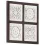Panel de pared tallado a mano MDF marrón y blanco 40x40x1,5 cm by , Wall covering - Ref: Foro24-321653, Price: 23,93 €, Disco...