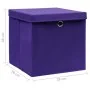 Cajas de almacenaje con tapas 10 uds morado 28x28x28 cm de , Cestas para almacenaje - Ref: Foro24-325214, Precio: 60,10 €, De...
