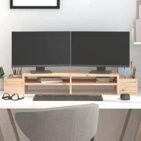 Soporte para monitor madera maciza de pino 100x27,5x15 cm de , Bases y elevadores para ordenadores - Ref: Foro24-813969, Prec...