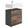 FMD Armario para lavabo de baño con 2 puertas matera oscuro old style de , Tocadores de baño - Ref: Foro24-429457, Precio: 12...
