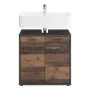 FMD Armario para lavabo de baño con 2 puertas matera oscuro old style de , Tocadores de baño - Ref: Foro24-429457, Precio: 12...