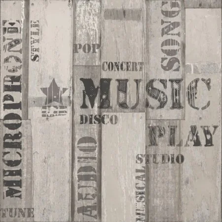 Urban Friends & Coffee Papel pintado tablas madera palabras gris negro de , Papel pintado - Ref: Foro24-425305, Precio: 20,44...