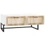 Mesa de centro hierro y madera contrachapada blanco 80x40x35 cm de , Mesas de centro - Ref: Foro24-352100, Precio: 114,48 €, ...