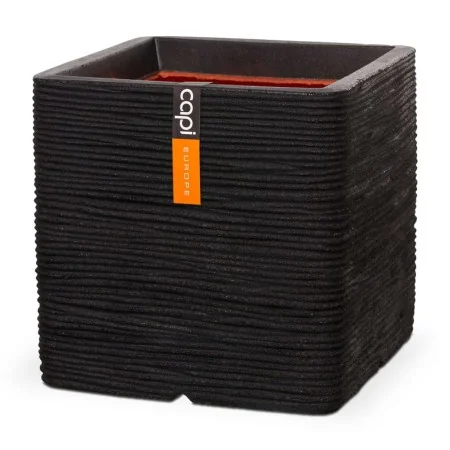 Capi Maceta cuadrada Nature Rib negro 50x50 cm de , Maceteros y jardineras - Ref: Foro24-429055, Precio: 145,39 €, Descuento: %