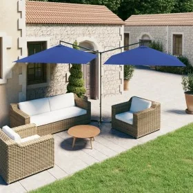 Sombrilla doble jardín con palo de acero azul celeste 600x300cm by , Umbrellas - Ref: Foro24-312561, Price: 168,66 €, Discoun...