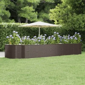 Jardinera arriate acero recubrimiento polvo marrón 447x140x68cm de , Maceteros y jardineras - Ref: Foro24-319110, Precio: 205...