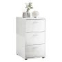 FMD Mesita de noche con 3 cajones blanco brillante de , Mesitas de noche - Ref: Foro24-429455, Precio: 179,99 €, Descuento: %