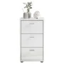 FMD Mesita de noche con 3 cajones blanco brillante de , Mesitas de noche - Ref: Foro24-429455, Precio: 179,99 €, Descuento: %