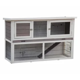 @Pet Conejera Bigfoot madera blanca 137x50x85 cm 26024 de , Jaulas y habitáculos para animales pequeños - Ref: Foro24-423372,...