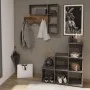 FMD Perchero de pared 4 compartimentos abiertos gris marrón oscuro de , Percheros para sombreros y abrigos - Ref: Foro24-4338...