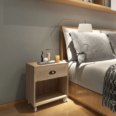 Mesita de noche marrón madera maciza de , Mesitas de noche - Ref: Foro24-243161, Precio: 71,41 €, Descuento: %