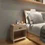 Mesita de noche marrón madera maciza de , Mesitas de noche - Ref: Foro24-243161, Precio: 71,41 €, Descuento: %