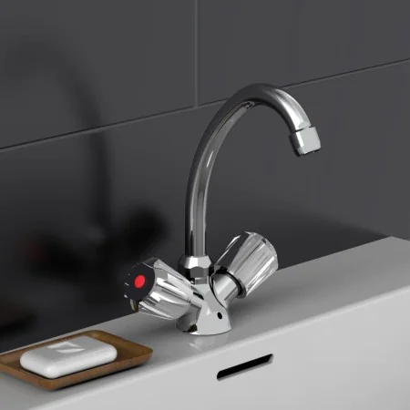 SCHÜTTE Grifo mezclador bimando para lavabo SAVINO cromado de , Grifos - Ref: Foro24-438684, Precio: 39,16 €, Descuento: %