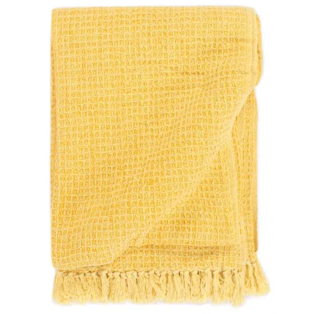 Manta de algodón amarillo mostaza 125x150 cm de , Mantas - Ref: Foro24-133761, Precio: 26,40 €, Descuento: %