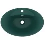 Lavabo lujo con rebosadero cerámica verde oscuro 58,5x39 cm by , Sinks - Ref: Foro24-146937, Price: 87,07 €, Discount: %