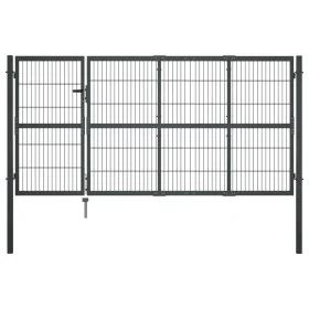 Puerta de valla de jardín con postes acero antracita 350x120 cm von , Gartentore - Ref: Foro24-144400, Preis: 421,37 €, Rabat...