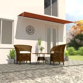 Toldo retráctil naranja y marrón 400x150 cm de , Toldos - Ref: Foro24-145899, Precio: 70,80 €, Descuento: %