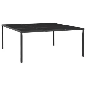 Mesa de comedor de jardín acero y vidrio negra 170x170x74,5 cm by , Garden tables - Ref: Foro24-313097, Price: 260,30 €, Disc...