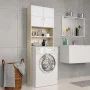 Armario para lavadora blanco y roble Sonoma 64x25,5x190 cm de , Accesorios para lavadoras y secadoras - Ref: Foro24-800032, P...