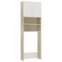 Armario para lavadora blanco y roble Sonoma 64x25,5x190 cm de , Accesorios para lavadoras y secadoras - Ref: Foro24-800032, P...