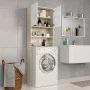 Armario para lavadora blanco y roble Sonoma 64x25,5x190 cm de , Accesorios para lavadoras y secadoras - Ref: Foro24-800032, P...