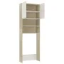 Armario para lavadora blanco y roble Sonoma 64x25,5x190 cm de , Accesorios para lavadoras y secadoras - Ref: Foro24-800032, P...