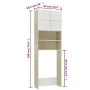Armario para lavadora blanco y roble Sonoma 64x25,5x190 cm de , Accesorios para lavadoras y secadoras - Ref: Foro24-800032, P...