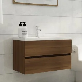 Mueble de lavabo madera de ingeniería roble marrón 80x38,5x45cm de , Muebles de baño - Ref: Foro24-815653, Precio: 62,71 €, D...