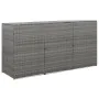 Cobertizo triple cubo basura ratán PE antracita 229x78x120 cm de , Soportes para contenedores de residuos - Ref: Foro24-46735...