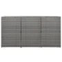 Cobertizo triple cubo basura ratán PE antracita 229x78x120 cm de , Soportes para contenedores de residuos - Ref: Foro24-46735...