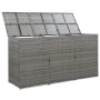 Cobertizo triple cubo basura ratán PE antracita 229x78x120 cm de , Soportes para contenedores de residuos - Ref: Foro24-46735...