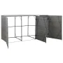 Cobertizo triple cubo basura ratán PE antracita 229x78x120 cm de , Soportes para contenedores de residuos - Ref: Foro24-46735...