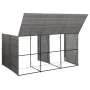 Cobertizo triple cubo basura ratán PE antracita 229x78x120 cm de , Soportes para contenedores de residuos - Ref: Foro24-46735...