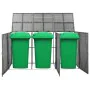 Cobertizo triple cubo basura ratán PE antracita 229x78x120 cm de , Soportes para contenedores de residuos - Ref: Foro24-46735...