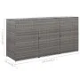 Cobertizo triple cubo basura ratán PE antracita 229x78x120 cm de , Soportes para contenedores de residuos - Ref: Foro24-46735...