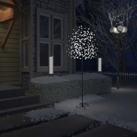 Árbol de Navidad 220 LEDs luz blanca fría flores de cerezo 220 cm de , Luces de Navidad - Ref: Foro24-51269, Precio: 52,05 €,...