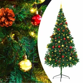 Árbol de Navidad preiluminado con luces y bolas verde 210 cm de , Arboles de navidad - Ref: Foro24-321501, Precio: 92,86 €, D...